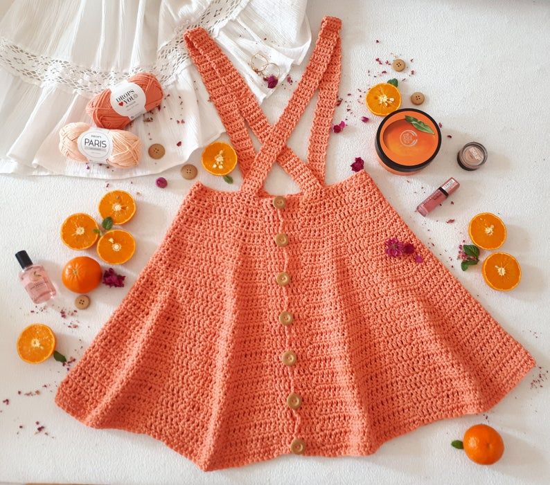 Peach Skirt with Suspenders